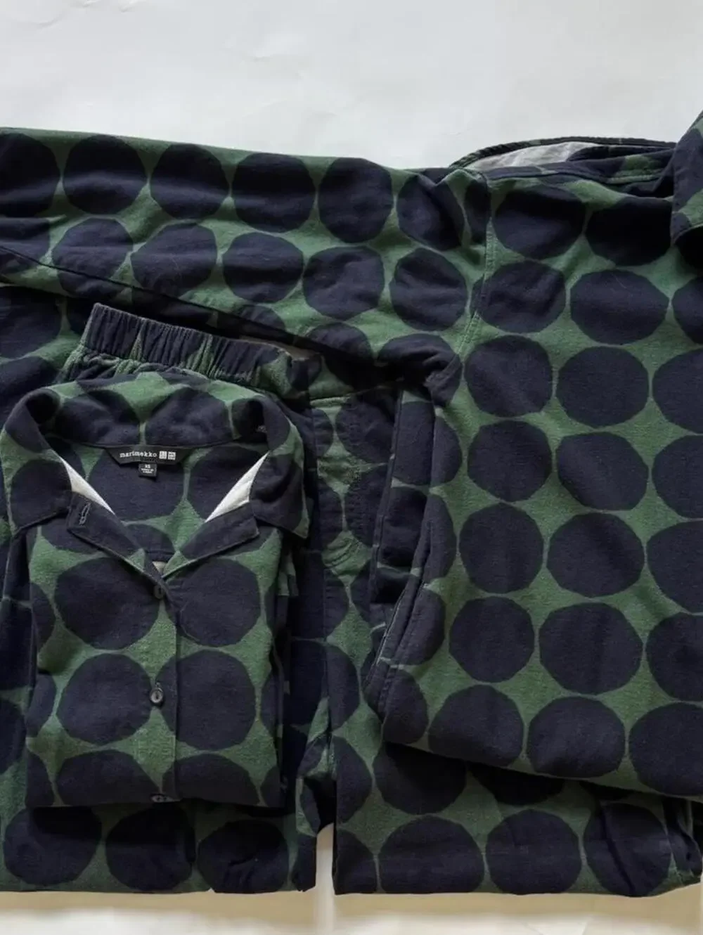 Marimekko x Uniqlo 3 Piece Set Polka Dot Green Black Kivet Lounge Set XS S M